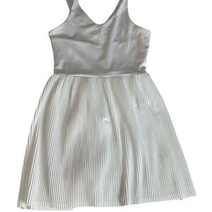 Elegant White Pleated Kids Dress/ All in Motion with built in shorts